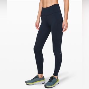 True navy Fast and Free High-Rise Tight 28” Lululemon leggings